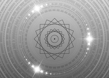 Grey Sacred Geometry Glyph