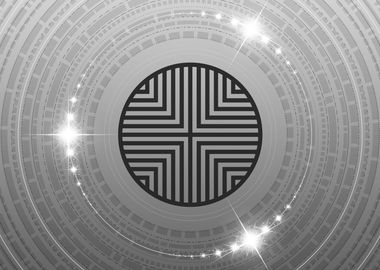 Gray Sacred Geometry Glyph