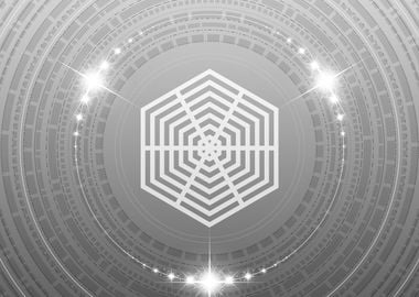 Grey Sacred Geometry Glyph