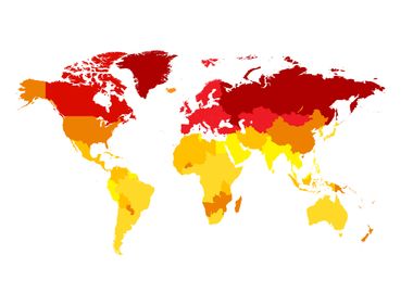 World map Global Warming i