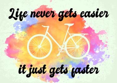 Biking Quote Watercolor