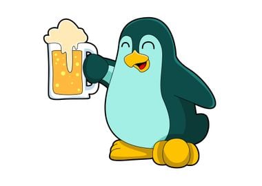 Penguin Drink Beer glass