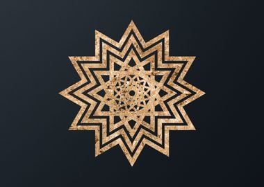 Gold Sacred Geometry Glyph