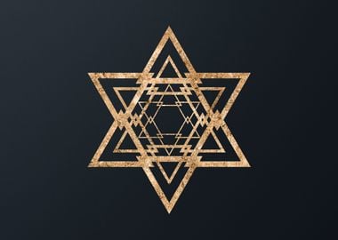 Gold Sacred Geometry Glyph