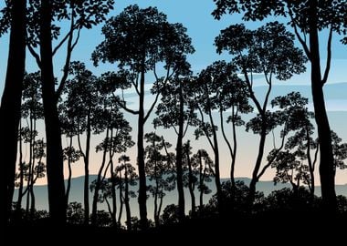 Forest by the Mountains