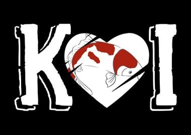 Koi Heart Love Carp Carps