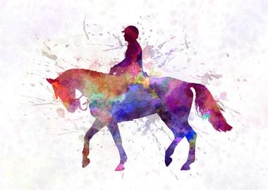 Horse show  in watercolor