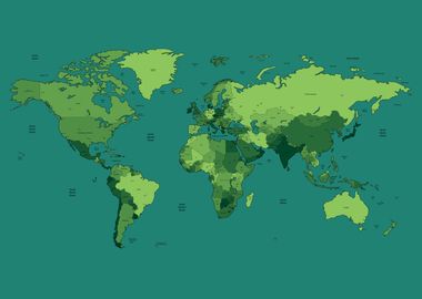 Detailed world map