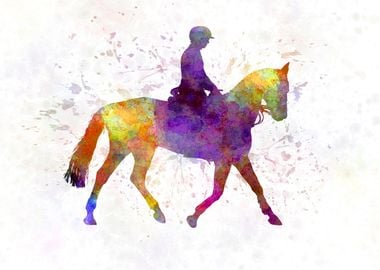 Horse show  in watercolor