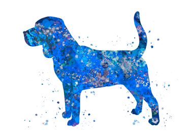 Beagle dog blue art