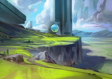 Scifi Tower Landscape