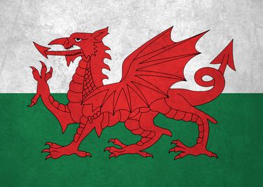 Flag of Wales on Wall