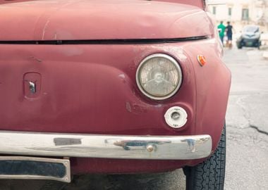 Fiat 500 old car detail fr