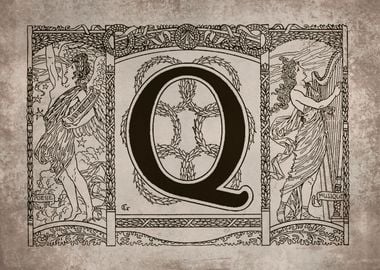 Vintage Alphabet Q