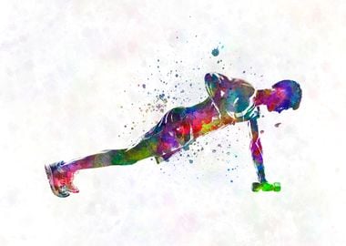 Fitness in watercolor