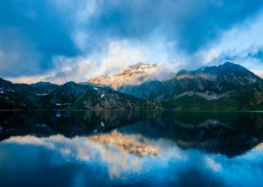 Mountains by Lake Nature