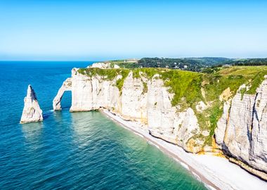 Etretat Cliffs And Beach