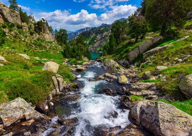 River landscape mountains