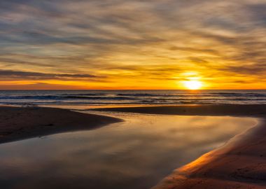 Beach sunset landscape