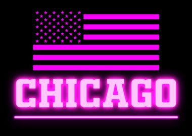 CHICAGO USA PINK NEON