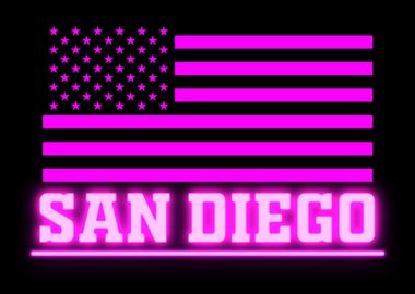 SAN DIEGO USA PINK NEON