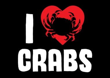 I Love Crabs Heart Crab