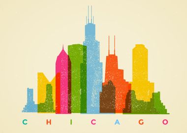 Colorful Chicago Skyline