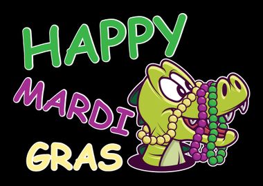 Happy Crocodile Mardi Gras