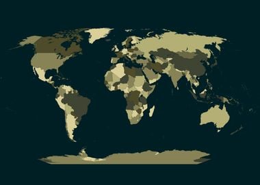 World Map in camouflage