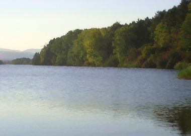 Quiet autumn lake