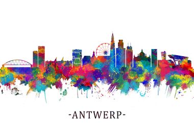 Antwerp Belgium Skyline