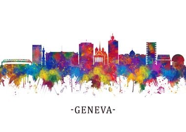 Geneva Switzerland Skyline