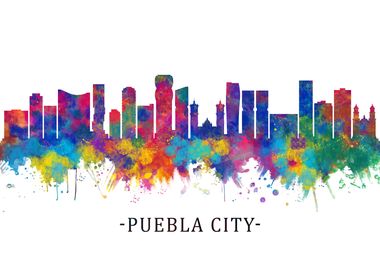 Puebla City Mexico Skyline