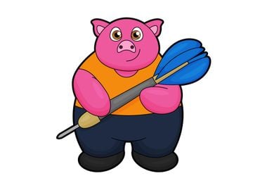 Pig Dart player Darts 