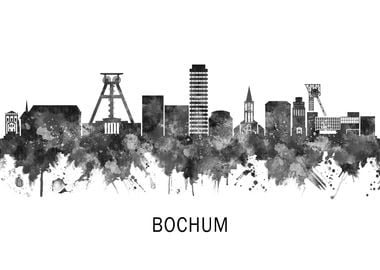 Bochum Germany Skyline BW