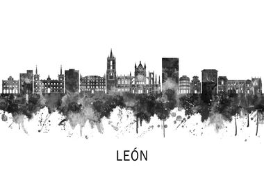 Leon Spain Skyline BW