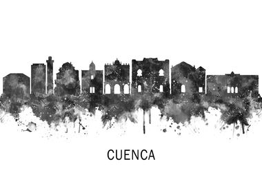 Cuenca Spain Skyline BW