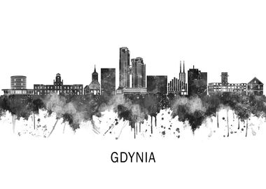 Gdynia Poland Skyline BW