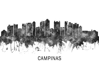 Campinas Brazil Skyline BW