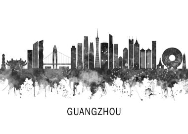 Guangzhou China Skyline BW