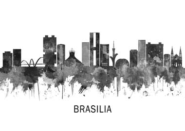 Brasilia Brazil Skyline BW