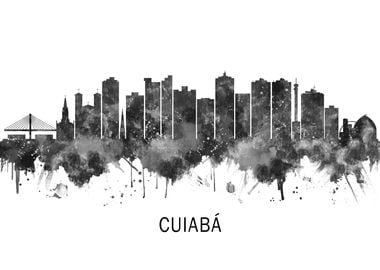 Cuiaba Brazil Skyline BW