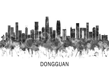 Dongguan China Skyline BW