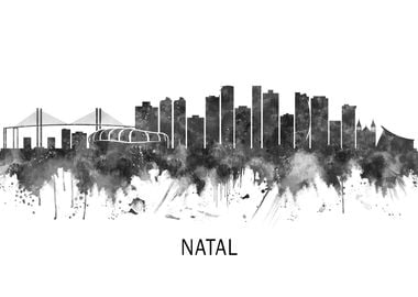 Natal Brazil Skyline BW