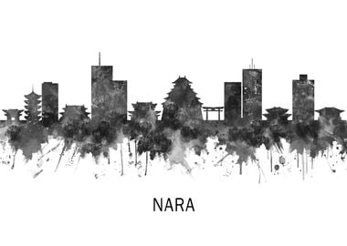 Nara Japan Skyline BW