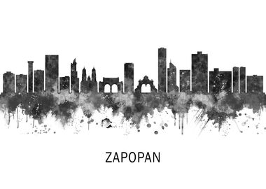 Zapopan Mexico Skyline BW