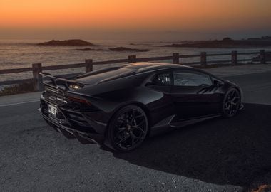 Lamborghini on the beach