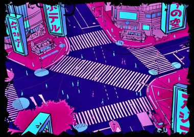 Neon street Shibuya