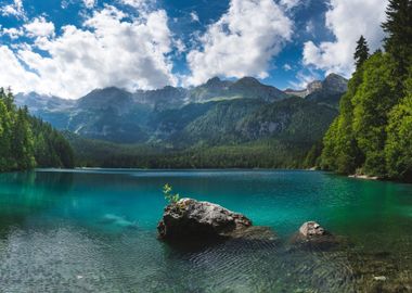 Mountains at Lake Nature