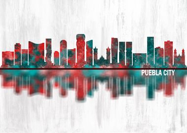 Puebla City Mexico Skyline